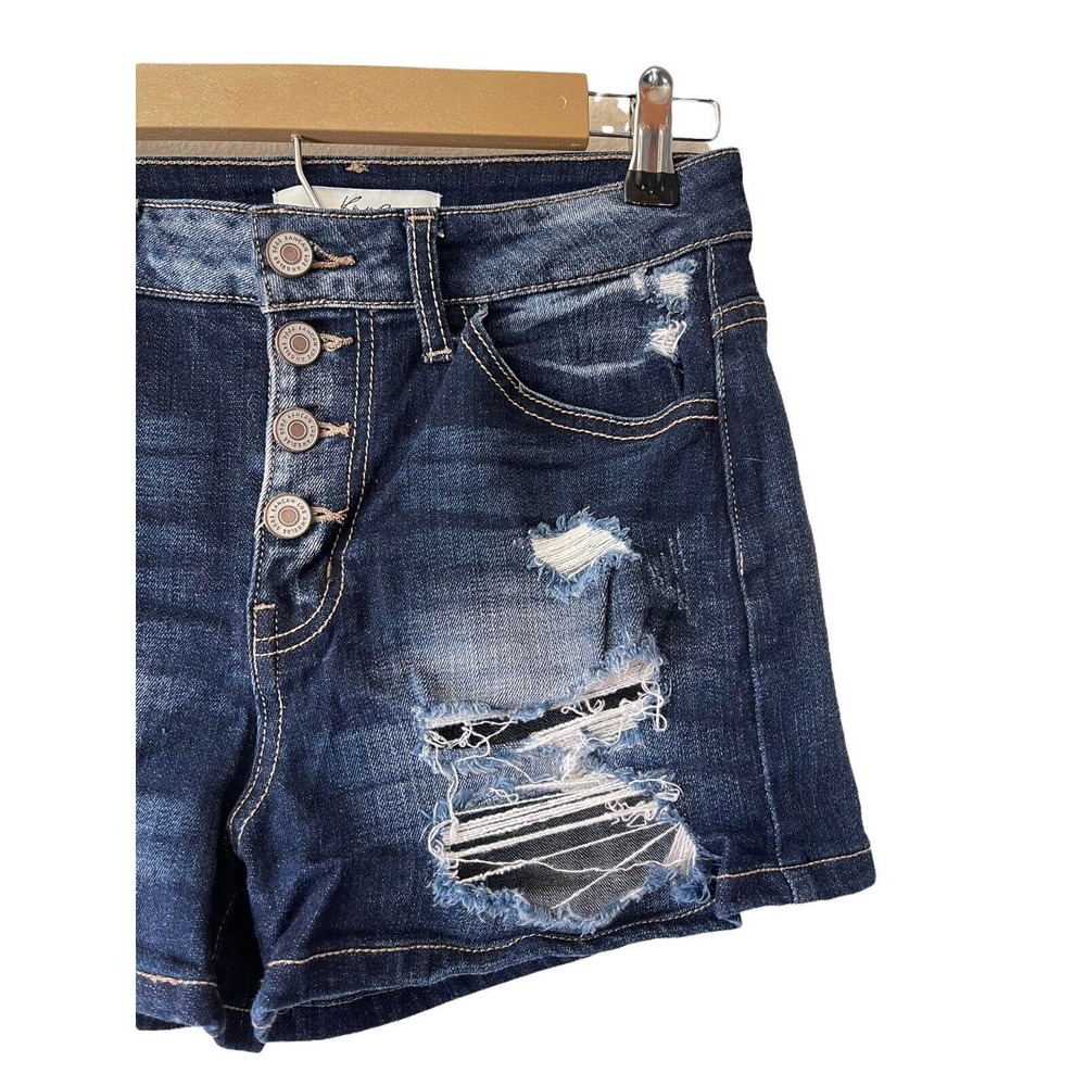 Kancan Estilo Distressed Denim Shorts~Size 27 - image 3